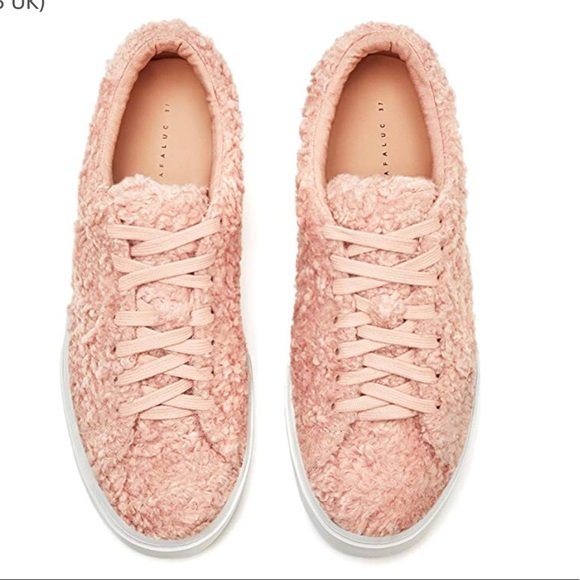 NWT Zara Platform Plimsolls with Faux Fur Sz 7.5 - Picture 2 of 6